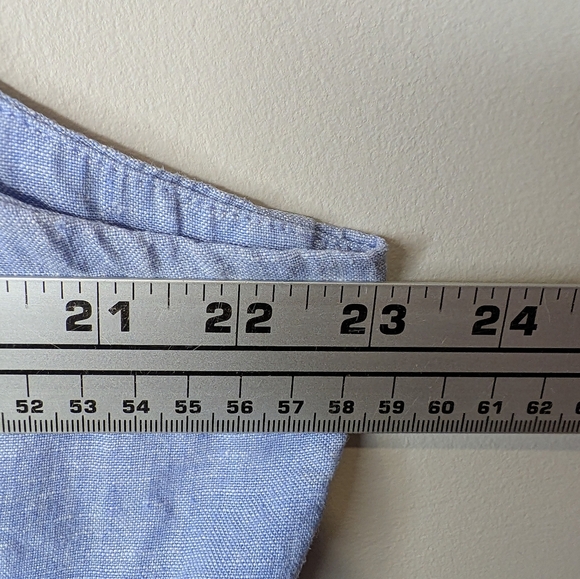 J Crew Scoopneck Linen Blend Vest Top French Blue Women's Size 18 Plus - Picture 9 of 9